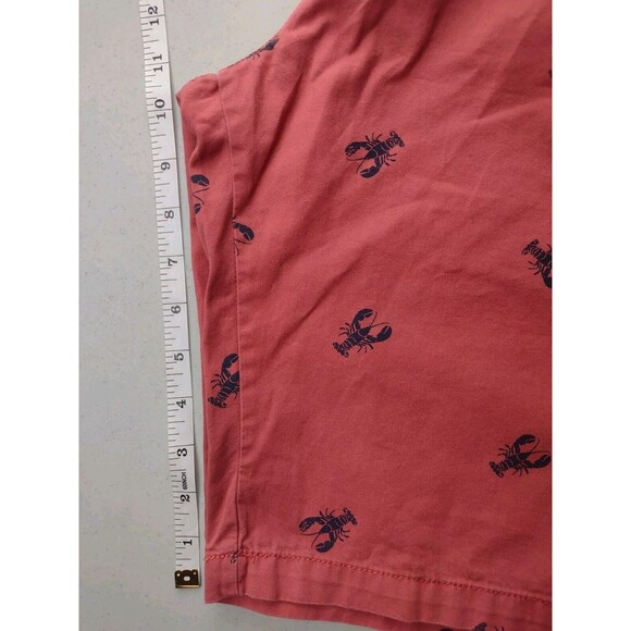 Beverly Hills Polo Club Mens Lobster Shorts Size 36 Red And Navy 4th July Chinos - Picture 8 of 9